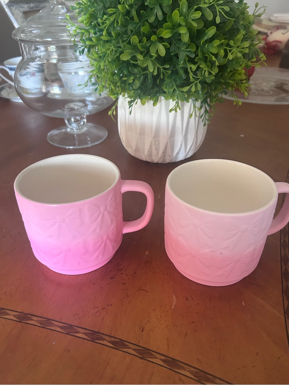 SHEFFIELD HOME Pink Ombré Bow Mug set Coffee Cup